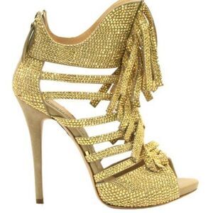 Gianmarco Lorenzi Crystal Fringe Sandal Lady Gaga 2